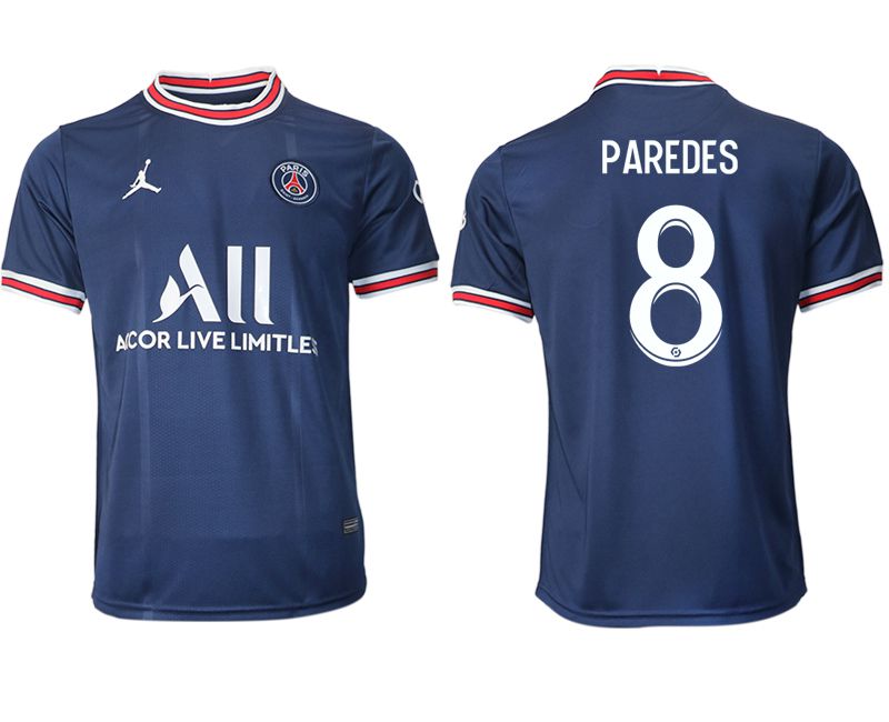 Men 2021-2022 Club Paris St German home aaa version blue #8 Soccer Jersey